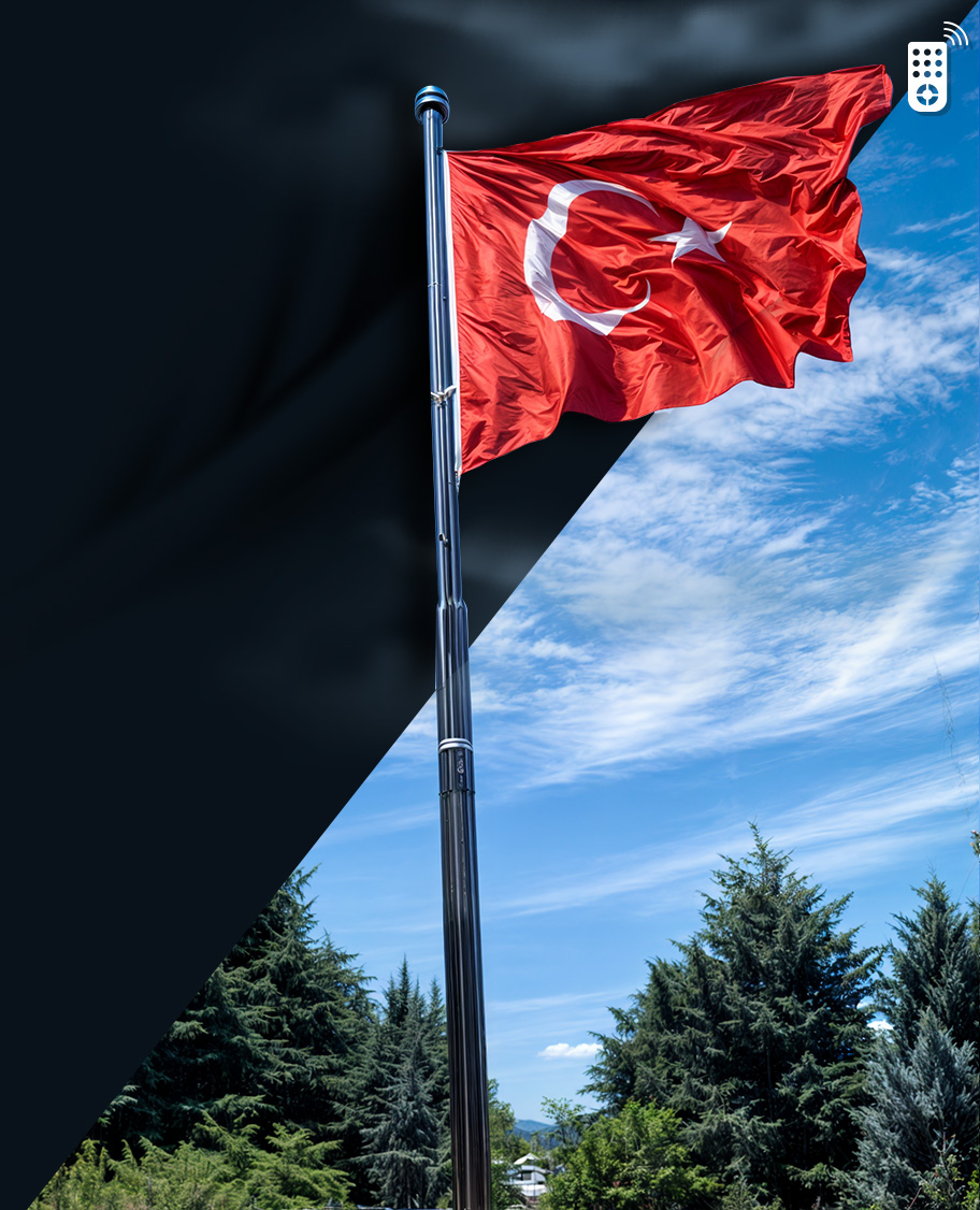 UZAKTAN KUMANDALI BAYRAK DİREĞİ